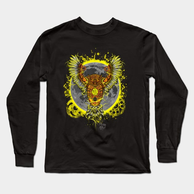 Steampunk Robot Owl Long Sleeve T-Shirt by GeryArts